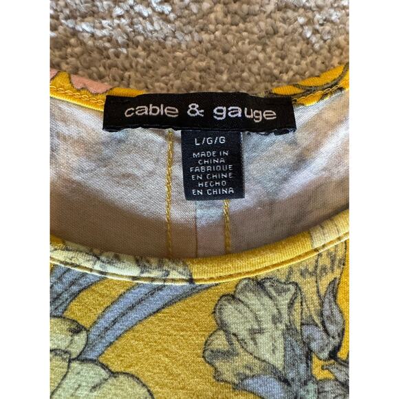 Cable & Gauge High Low Flowy Floral Tunic Top, Women's Size L - Picture 2 of 7